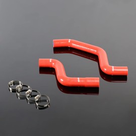 PIT66 Silicone Radiator Hose Kit,Compatible with 2000-2004 Toyota Tundra V6/V8 SR5 Red with Clamps