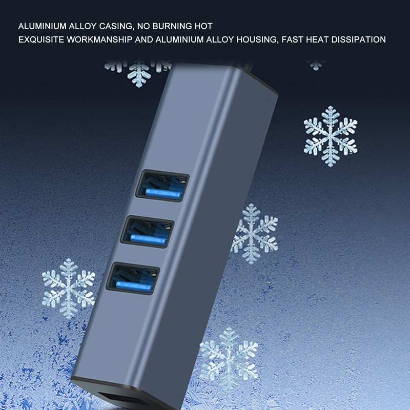 USB to Ethernet Adapter 4 Ports 100Mbps 5Gbps Aluminium Alloy