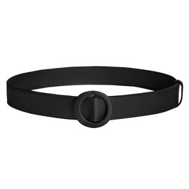 Ladies Fashion Wide Belt Vintage PU Leather Retro Wide Belts (Circle Black 1, XL)