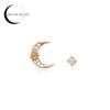 [Custom Made] Leo Dear Moon Peridot Unbalanced Constellation Earrings OTE120617B