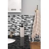 Decopus Metal Mosaic Tile Backsplash -LNG Oblong in Black/Gray/Silver 5pc/Pack