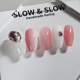 [Sl&Sl Nail Tip] Pink Beam Gradient Nail – Stiletto / [슬앤슬네일팁] 핑크빔 그라데이션네일 - 스틸레토