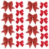Jupsk Christmas Bow Set, 20 Pieces Bows Glitter Christmas Decoration