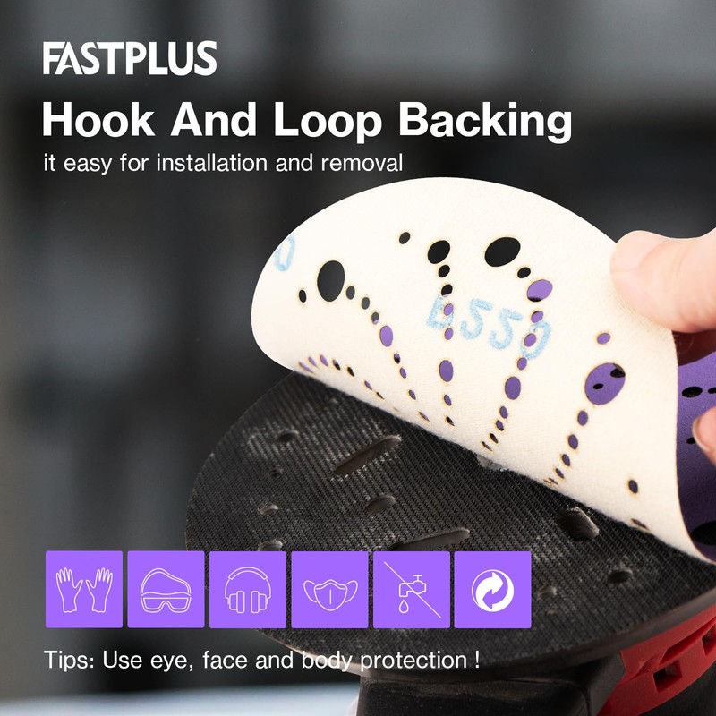FASTPLUS 150mm Sanding Discs,25PCS Ceramic Orbital Sander Discs, 600 Grit