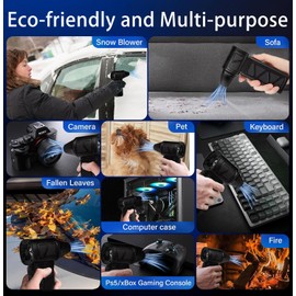 Compressed Air Duster, 350000RPM Electric Air Duster for Cleaning Keyboard & PC, 5 Gear Adjustable Mini Blower Cordless, Rechargeable Air Duster for Car, Outdoors, Reusable