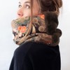 SUMI Japanese Fabric and Faux Fur Warm Ring Scarf for