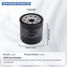 JCKLW 69J-13440-04-00 Oil Filter for Yamaha Outboard motor F150 F175 F200 F225 F250 Boat AR SX Center Consoles FSH 190 195 212 222 242 252 255 275 Deluxe Sport FX HO FZR FZS VXR # 69J-13440-03-00