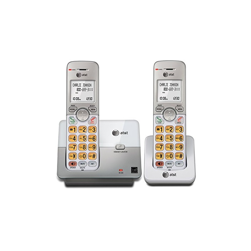 AT&T Teléfonos inalámbricos, 1 Unidad, 2 audífonos, Plateado