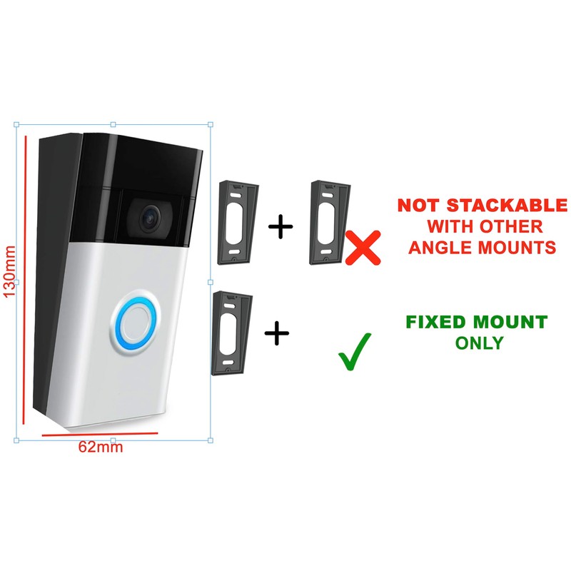 GESTECH Fixed 10 Degree Up/Down Tilt Angle Wedge for Video