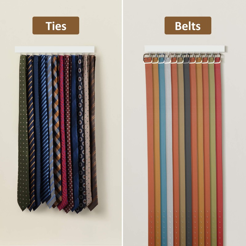 ZEDODIER 2 Pack Wodden Tie Hanger Wall Mounted, Space Saving