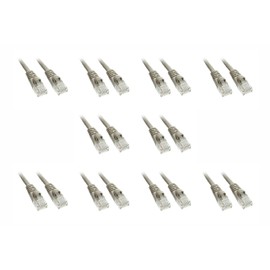 10-Feet Cat6a Gray Ethernet Patch Cable, Snagless/Molded Boot, 500 MHz - Pack of 10 (CNE15201)