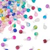 Beadthoven 120Pcs Crackle Glass Crystal Charms Teardrop Glass Dangle Beads