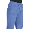KOI Lite Peace Women's 6-Pocket Stretch Scrub Pants True Ceil