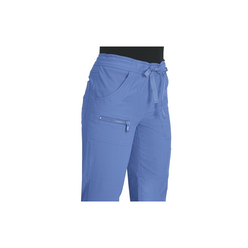 KOI Lite Peace Women's 6-Pocket Stretch Scrub Pants True Ceil