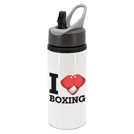 I love boxing, heart with boxing gloves, boxing water bottle, drinks cups, drinks bottles, boxing accessories, water, hydrate