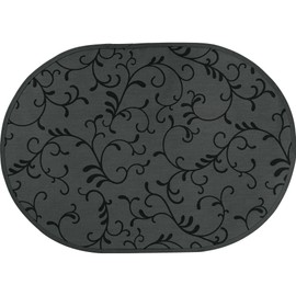 Erwin Müller Placemats Set of 2 Washable Graphite Oval Size: 35 x 50 cm