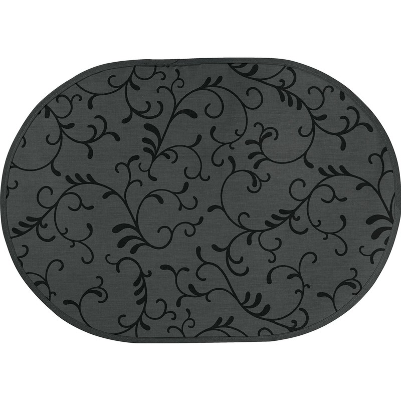 Erwin Müller Placemats Set of 2 Washable Graphite Oval Size: