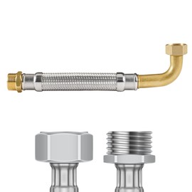 DVGW Reinforced Hose 3/4-1 Inch 30-150 cm, Flex Hose, DN25 & DN19, Water Connection, Heating, Softening System (50 cm, 1 Inch Union Nut with Bow x 1 Inch Male Thread Reinforced Hose)