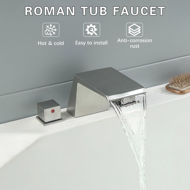 LIWEIKE Roman Tub Faucet, Brushed Nickel Bathtub Faucet Set with