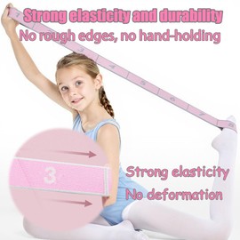 Stretch Band with Multi Loops, Yoga Exercise Trainer, Resistance Bands for Gymnastics Training, Pilates, Fitness, Latin Dance, 8-Loop, Pink