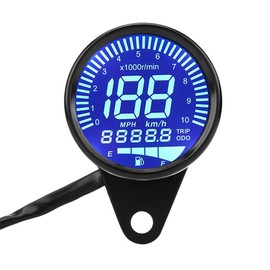 Speedometer, 12V DC Universal Motorcycle Waterproof LED Backlight Digital Speedometer Tachometer Speed Gauge