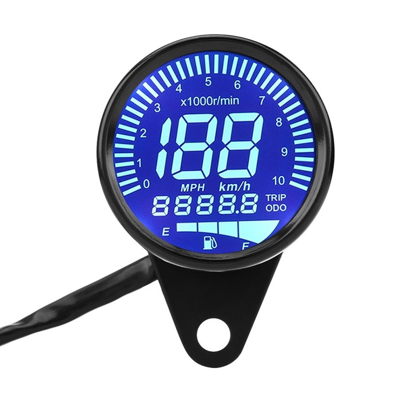 Speedometer, 12V DC Universal Motorcycle Waterproof LED Backlight Digital Speedometer