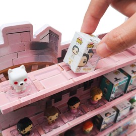AUFGELD Display Shelf Compatible with Funko Bitty, Organizing Racks for Bitty Pops, Bitty Stand, Wallmountable Bitty Floating Shelf, Castle for Princess Bitty
