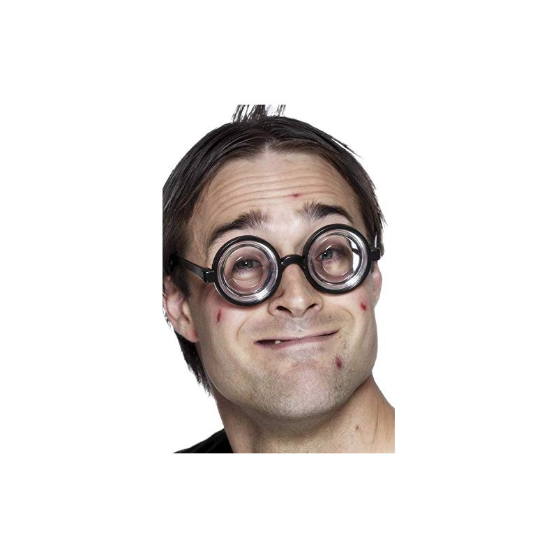 LR Supplies Black Nerd Glasses Round Thick Geek Fancy Dress