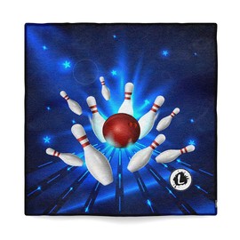 Logo Infusion - Dye-Sublimated Microfiber Bowling Towel - One Sided Print - Fun Style 0254 Bowling Pin Explosion
