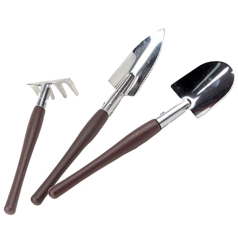 Hemoton Handheld Garden Tool Set 3 Pieces Mini Rake Shovel