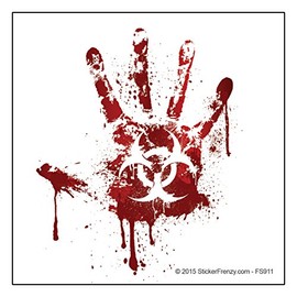 Reflective White Bloody Handprint Sticker