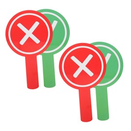 Gatuida 4pcs Double Sided Yes No Paddles for Classroom Events Teacher Feedback Student Participation Portable Handheld Voting Signs for School Use