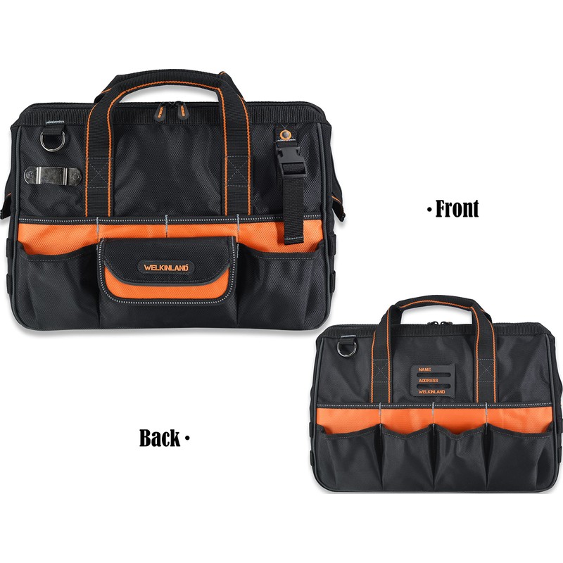 WELKINLAND 16" Tool Bags - 34-Pocket Heavy Duty Open Top