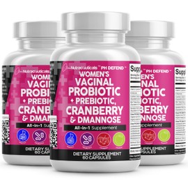 Clean Nutraceuticals Vaginal Probiotics for Women + Prebiotics 20 Billion Cranberry Pills w D-Mannose 500 mg for Urinary Tract Health pH Balance - for Vaginal Health Supplements Pills - 3Pack