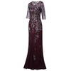 Vijiv Vintage 1920s Long Wedding Prom Dresses 2/3 Sleeve Sequin