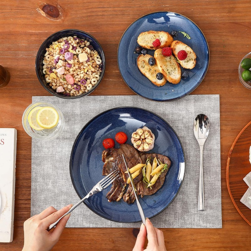 Vicrays 12-Piece Ceramic Dinnerware Set, Dinner Plates, Salad Plates &