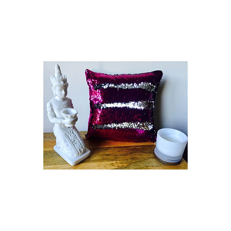 MERMAID SEQUIN CUSHION Cover Pillow Case Reversable Flip Sequins Sofa