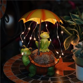 Outdoor Solar Frog Garden Decoration, Funny Frog Statue, Frog Garden Decoration, Frog Garden Decoration, Solar, Garden Decorative Lamp, Animal Garden Statue for Patio, Lawn, Ponds (Green)