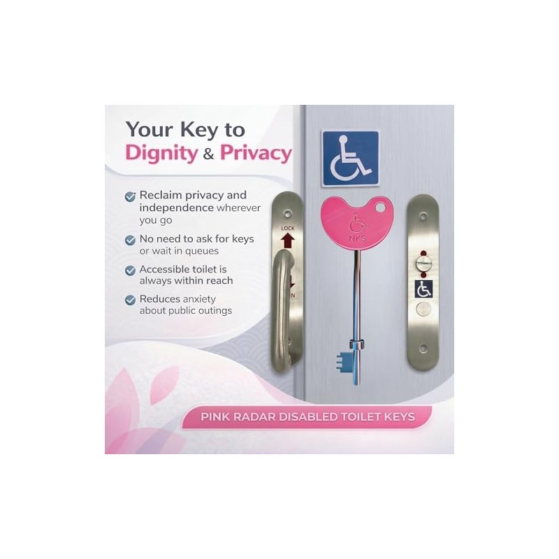 Pink Radar Disabled Toilet Key with Pink ID Card |