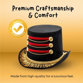 Dress Up America Ringmaster Hat for Adults - Circus Costume Accessory - Perfect Top Hat for Ring Master Costume Women - Lion Tamer Hat