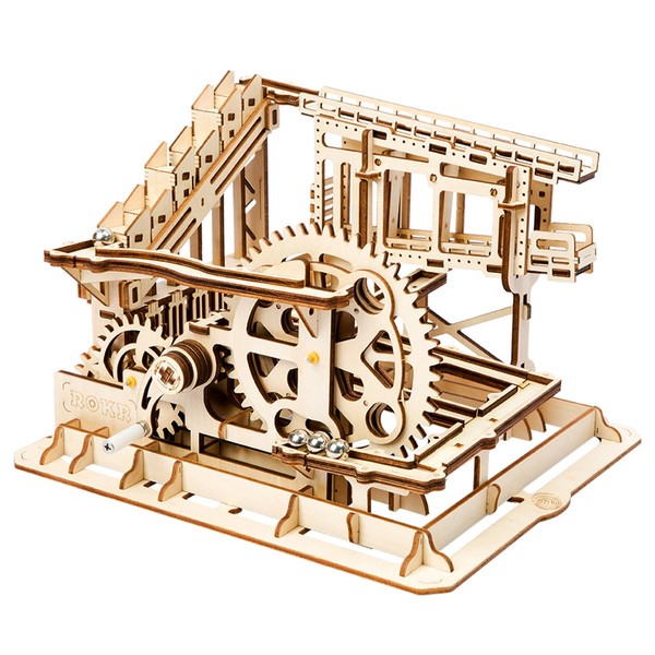 ROKR Coaster Water Wheel Cog 3D Puzzle, For Fans Of Mechanical Models, Gear, Hand Crank, Wooden Craft, Gift (Cog)