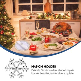 VALICLUD 6Pcs Christmas Snowflake Napkin Rings Serviette Holder Napkin Buckle Xmas Napkin Rings Wedding Xmas Holiday Party Dinning Table Decoration Silver