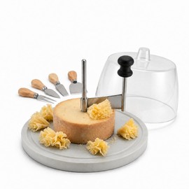 Marble Cheese Curler & Cheese Flower Cutter – Sharp Stainless Steel Blade with Dust Cover & Knife Set for Cheese Flowers, Wheels & Appetizers | Easy to Use & Clean | Gift for Entertaining