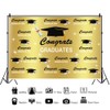 DASHAN 10x8ft Polyester Graduation Backdrop for Photography Golden Congratulations Congrats