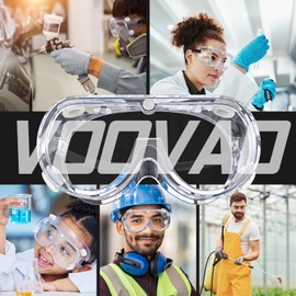VOOVAO Safety Goggles，Adjustable Lab Goggles,Anti-fog chemistry goggles