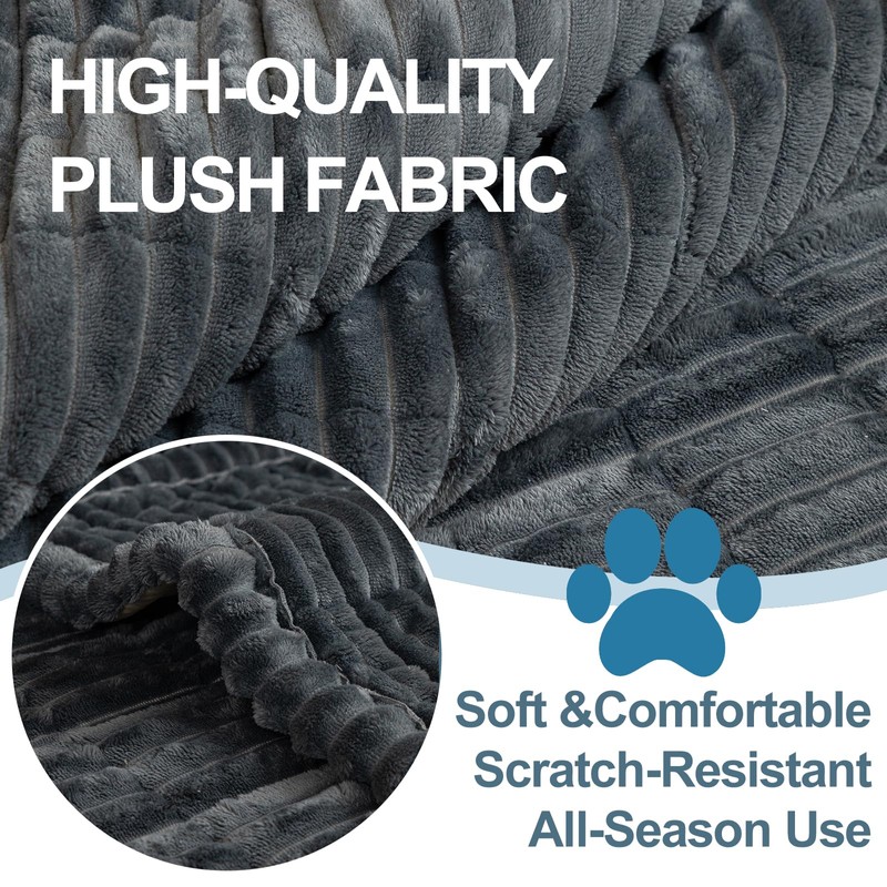 Pet Couch Cover Washable Fuzzy Sofa Slipcovers Non-Slip Quilted Padding