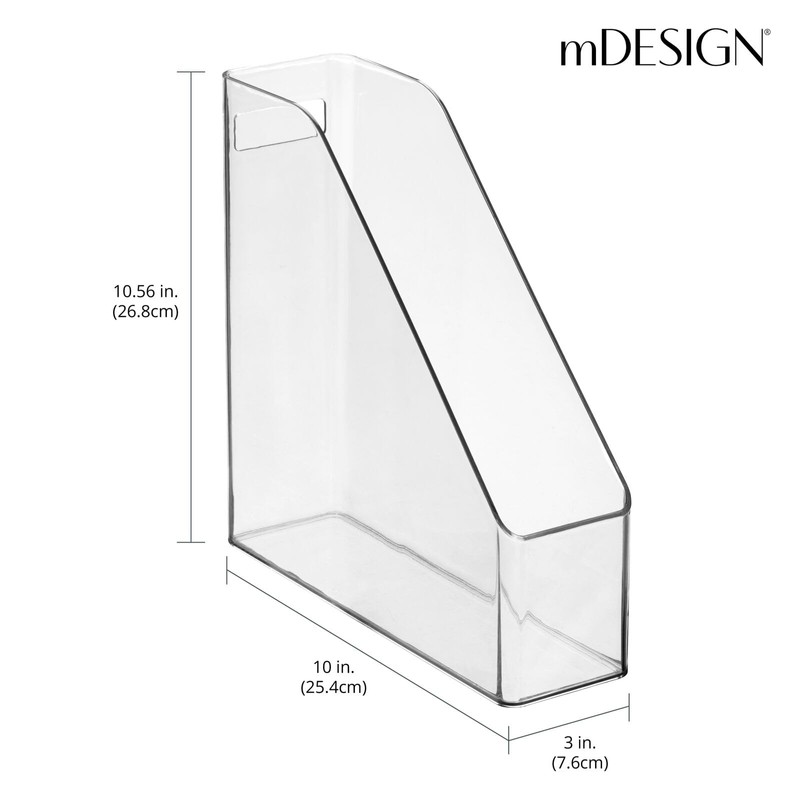 mDesign Plastic Slim Vertical File Folder Storage Organizer Bin with