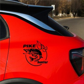 Fishing Sticker Car Fish Decal Vehicle Decoration Tape Black SE00289 100ea