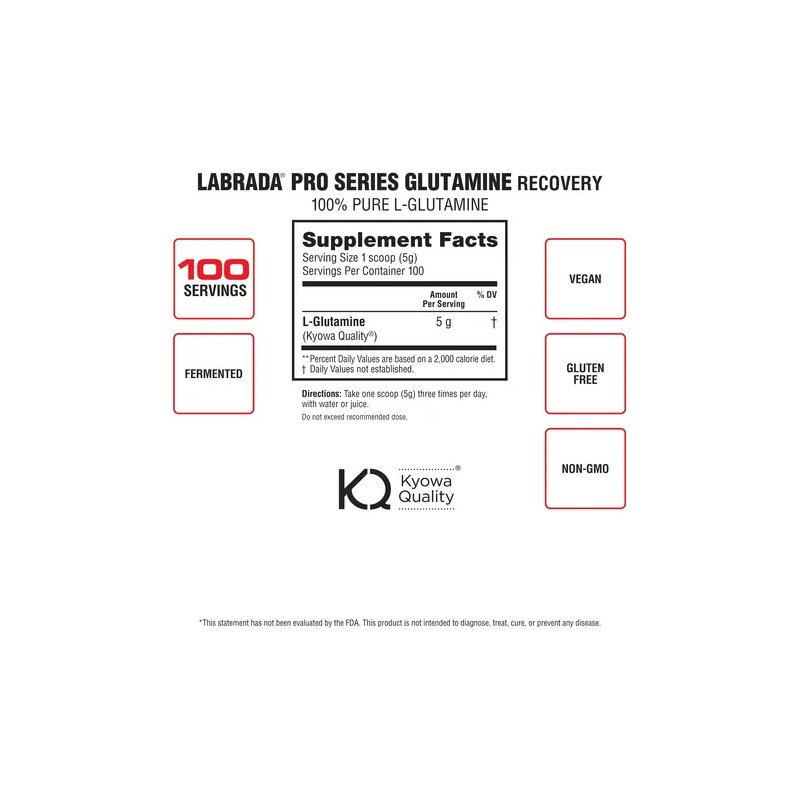 Glutamina 500 Grs 100 Serv Labrada Aminoacidos Es