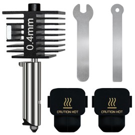 A1/A1 Mini Hotend Print Head Hot End Kit Assembly, TIOPY High Temperature 0.4mm Hardened Steel Nozzle Replacement with 2pcs Silicone Socks, Quick Swap Hotend Heating Block Kit for Bambulab 3D Printer